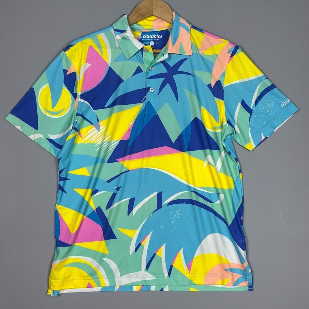 NWOT Chubbies Abstract Tropical Polo Mens Size Small Summer Resort Golf Party